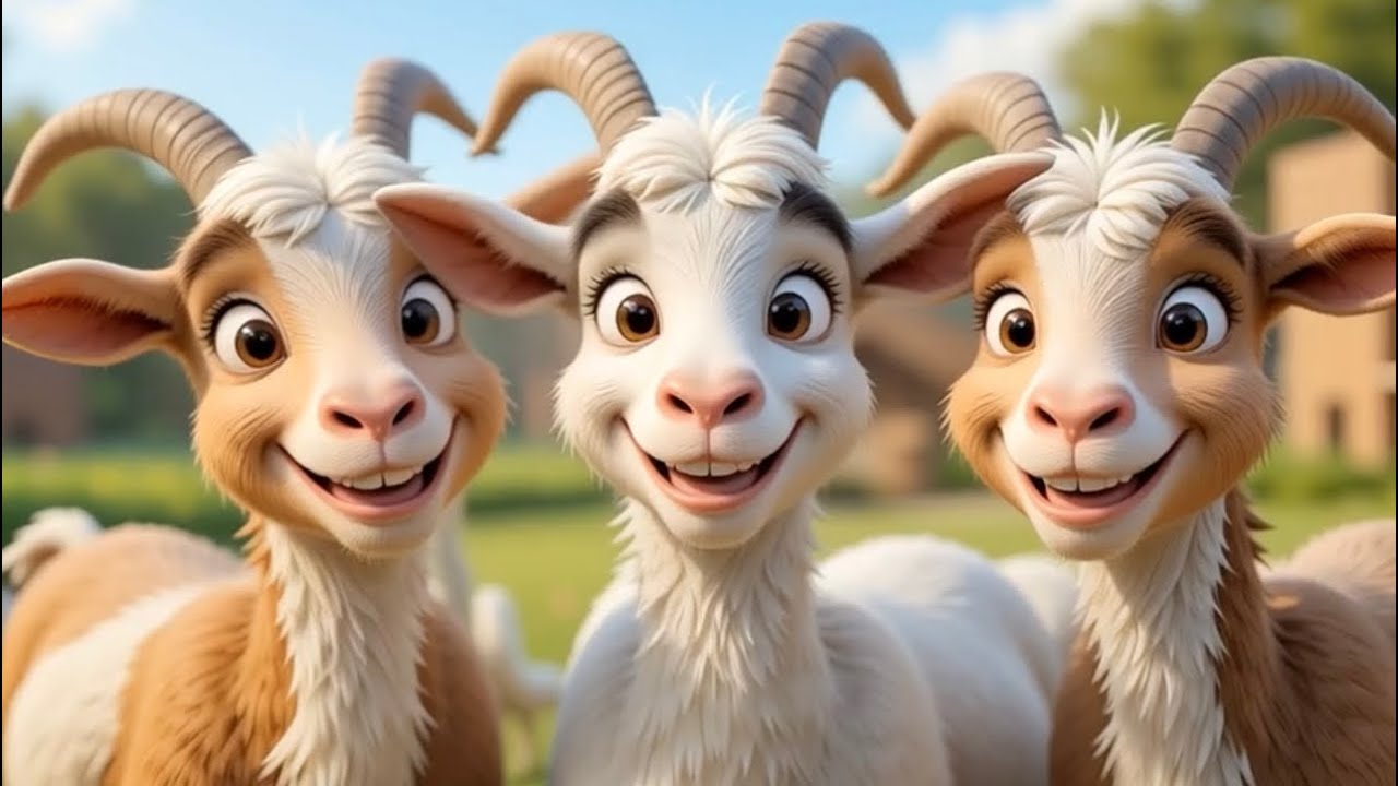 🐐🎶 The Three Billy Goats Gruff Song + Story | Fun Kids Cartoon, Nursery Rhyme & Fable 🌈✨