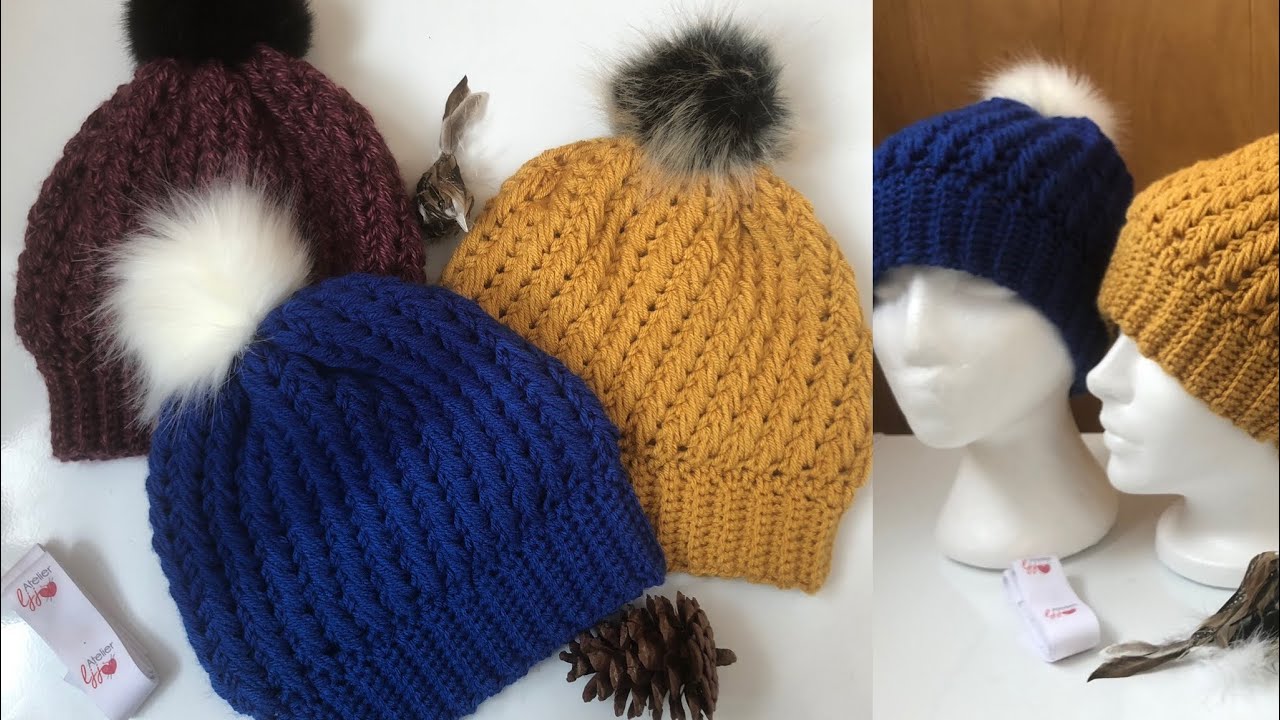 Bonnet au crochet : Plume