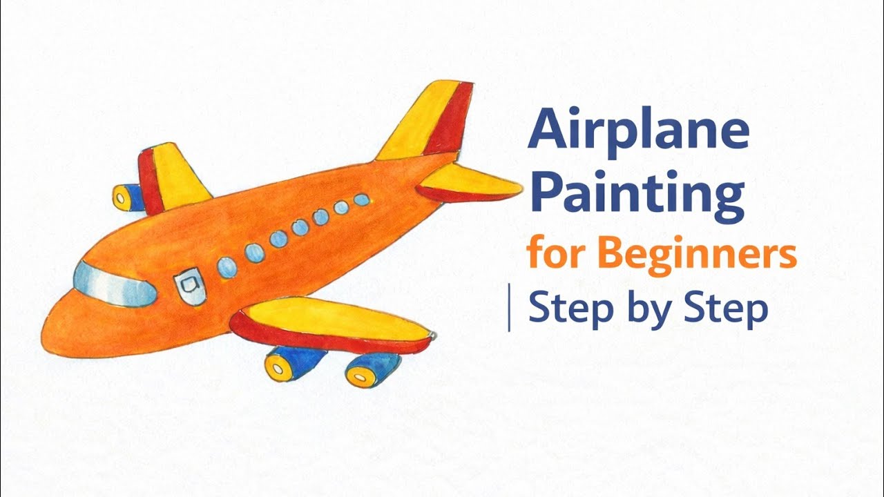 Aeroplane Painting for Beginners | Step by Step Drawing