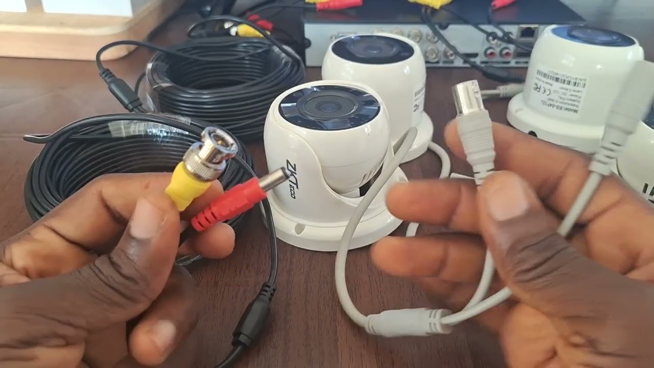HD CCTV camera installation using ZKTeco HD DVR kit new
