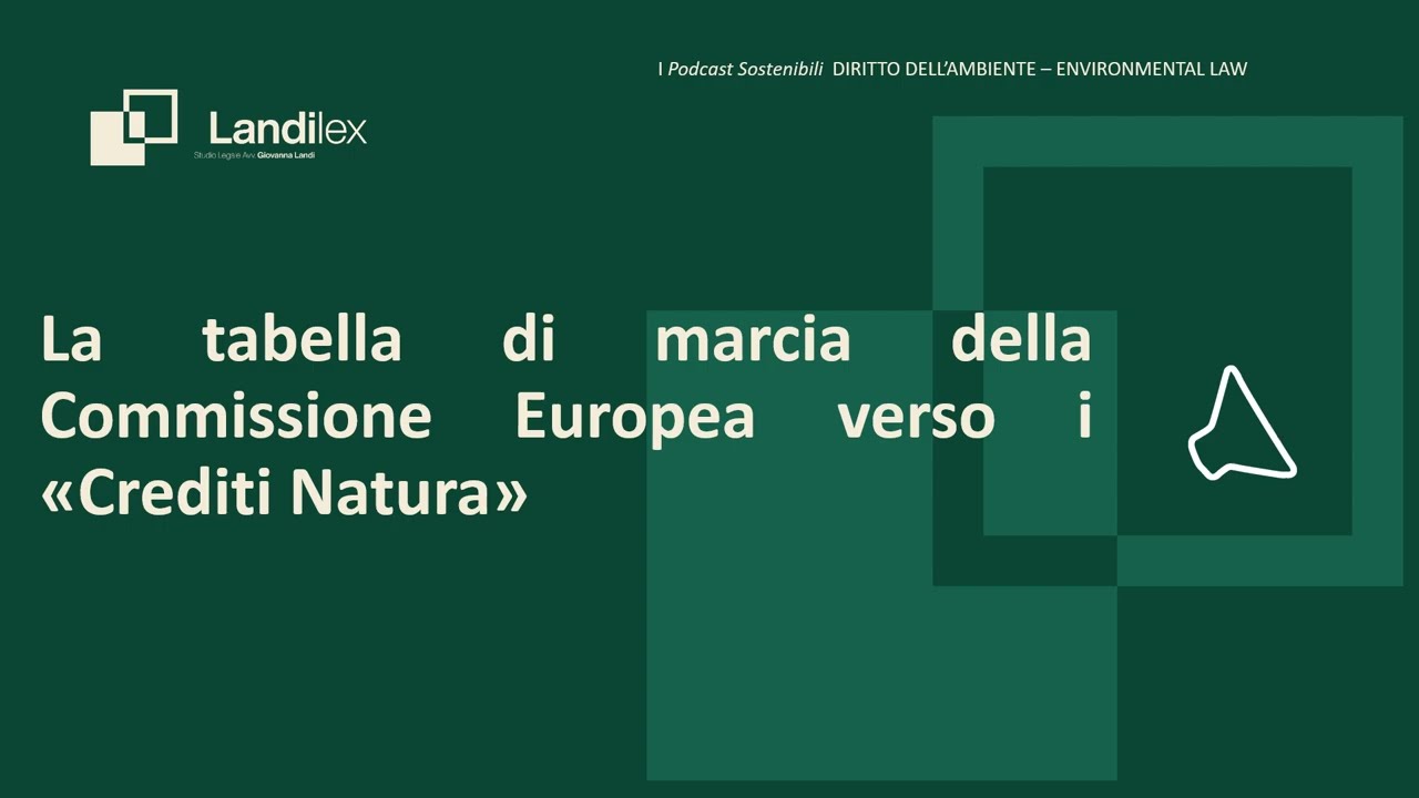 La tabella di marcia della Commissione Europea verso i crediti natura