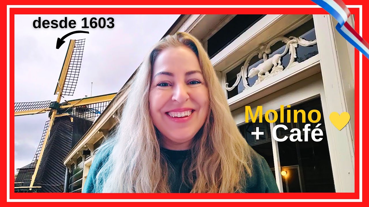 ☕CAFÉ junto a un MOLINO HISTÓRICO 🍁en ÁMSTERDAM