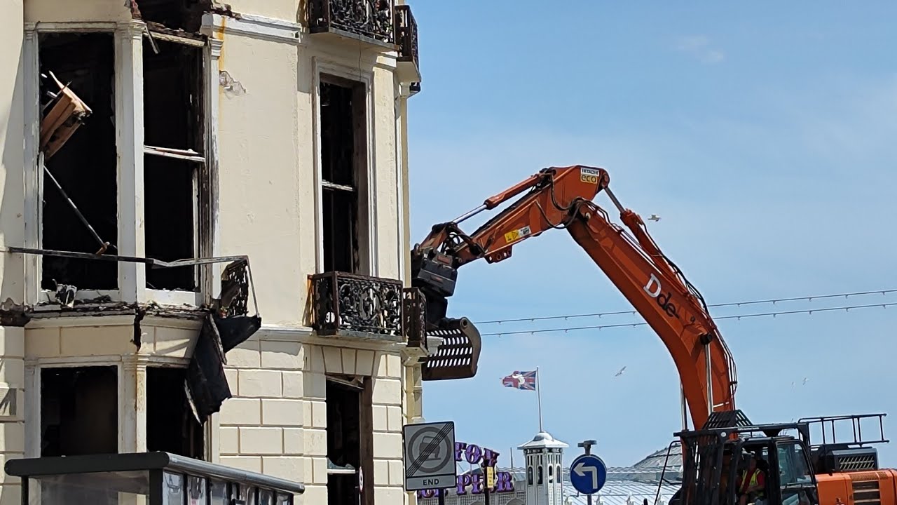 Demolition starts at Brighton Royal Albion Hotel Wednesday 19th July 2023