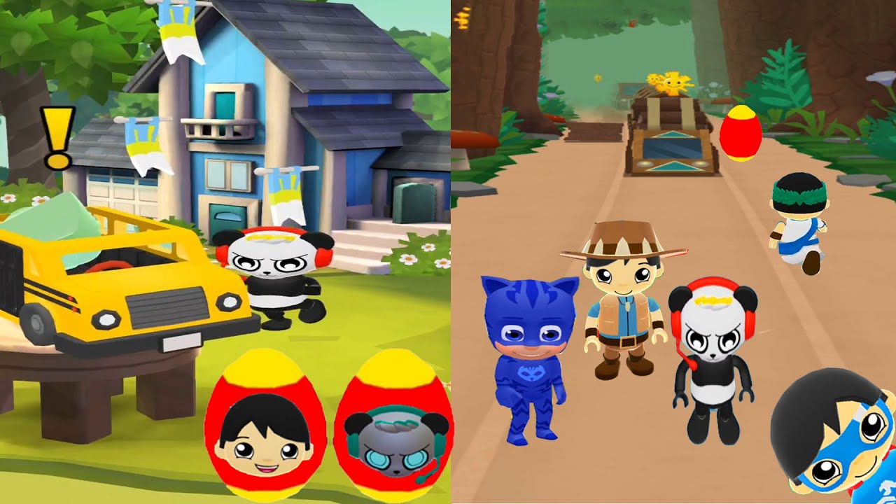 TAG WITH RYAN SCHOOL BUS WITH GHOST PIRATE RYAN VS ROME RYAN EGG EDITION UPDATE GAMEPLAY