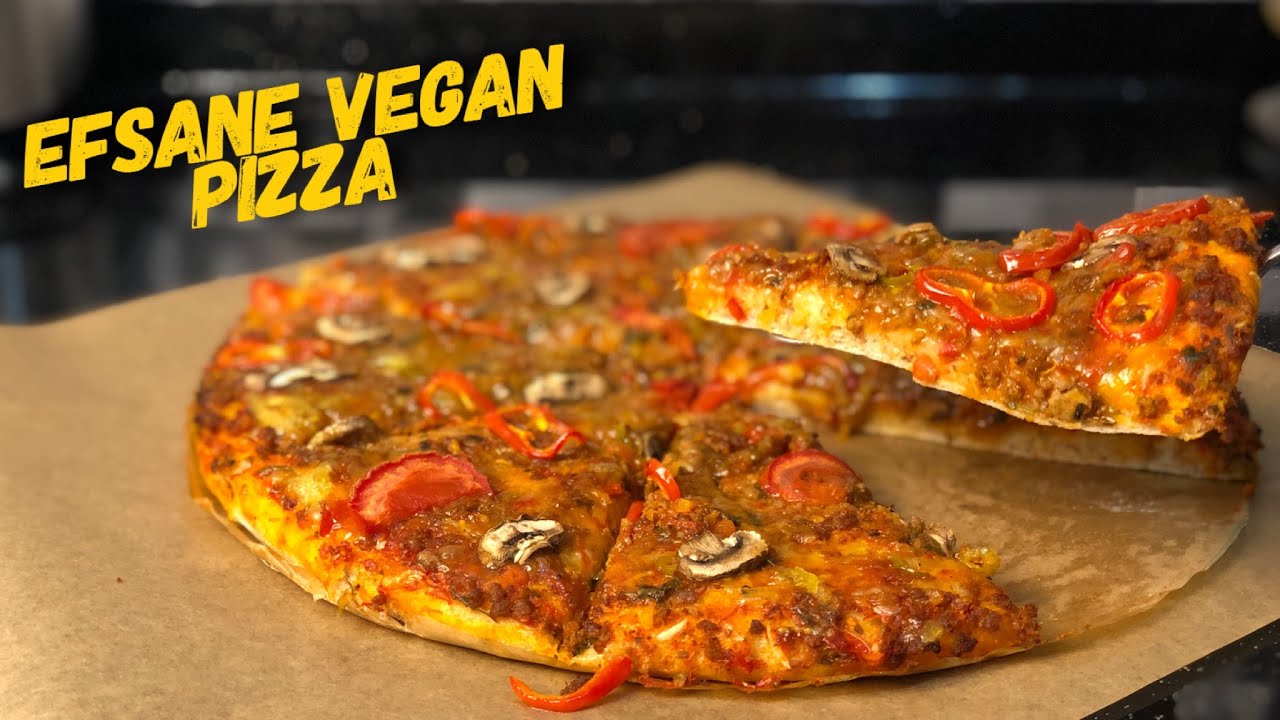 AÇIK ARA HAYATIMDA YEDİĞİM EN GÜZEL PİZZA | SOYA KIYMALI VEGAN PİZZA