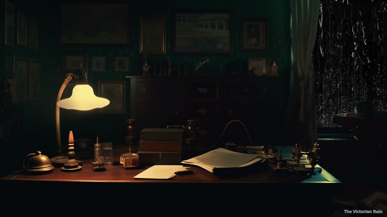 Rainy Night in the Detective’s Office | Cinematic Thunderstorm Ambience