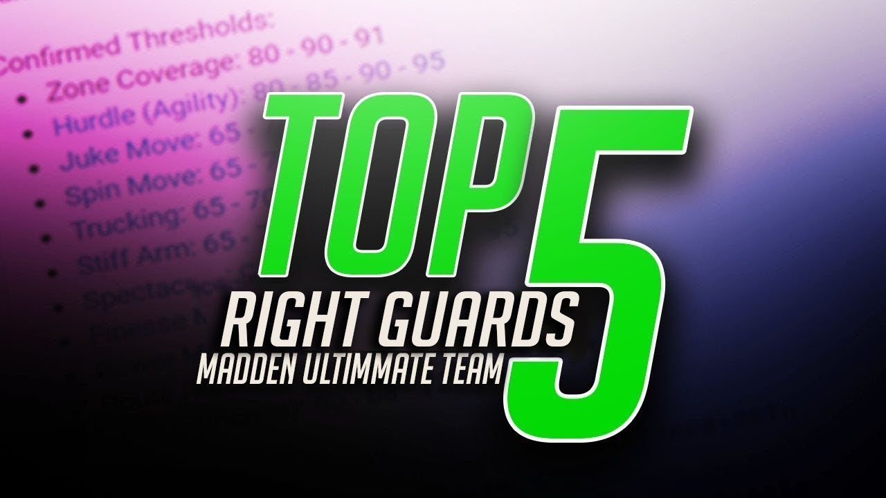 TOP FIVE RIGHT GUARDS IN MUT 18! THE TRUE TOP FIVE BEST!| MADDEN 18 ULTIMATE TEAM