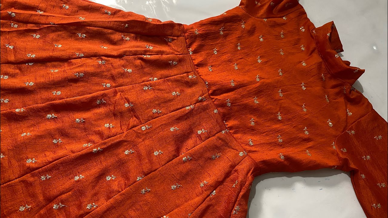 Panel cut anarkali kurti cutting and stitching