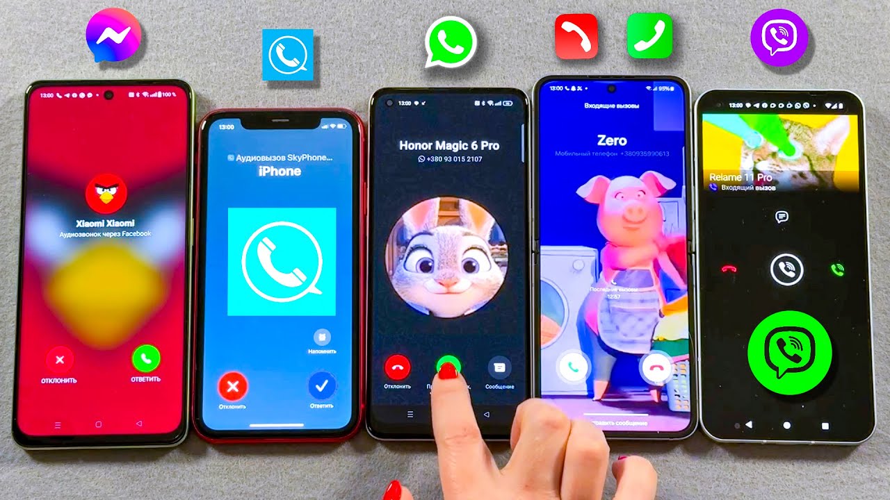 iPhone Vs Viber Vs WhatsApp Vs SkyPhone Vs OnePLUS Vs Oppo Reno Vs Nothing Vs Z Flip Incoming Call
