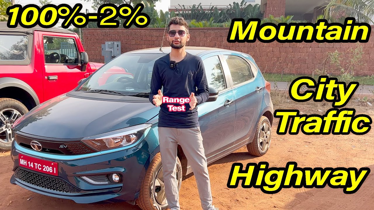 Tata Tiago Electric Range Test (100%-2%) Mountain Roads, Traffic, Highway 🤦🏻‍♂️