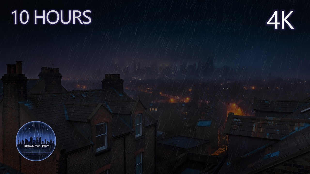 Rooftops Beneath the Skyline | 10 Hours of Rain & Midnight Calm