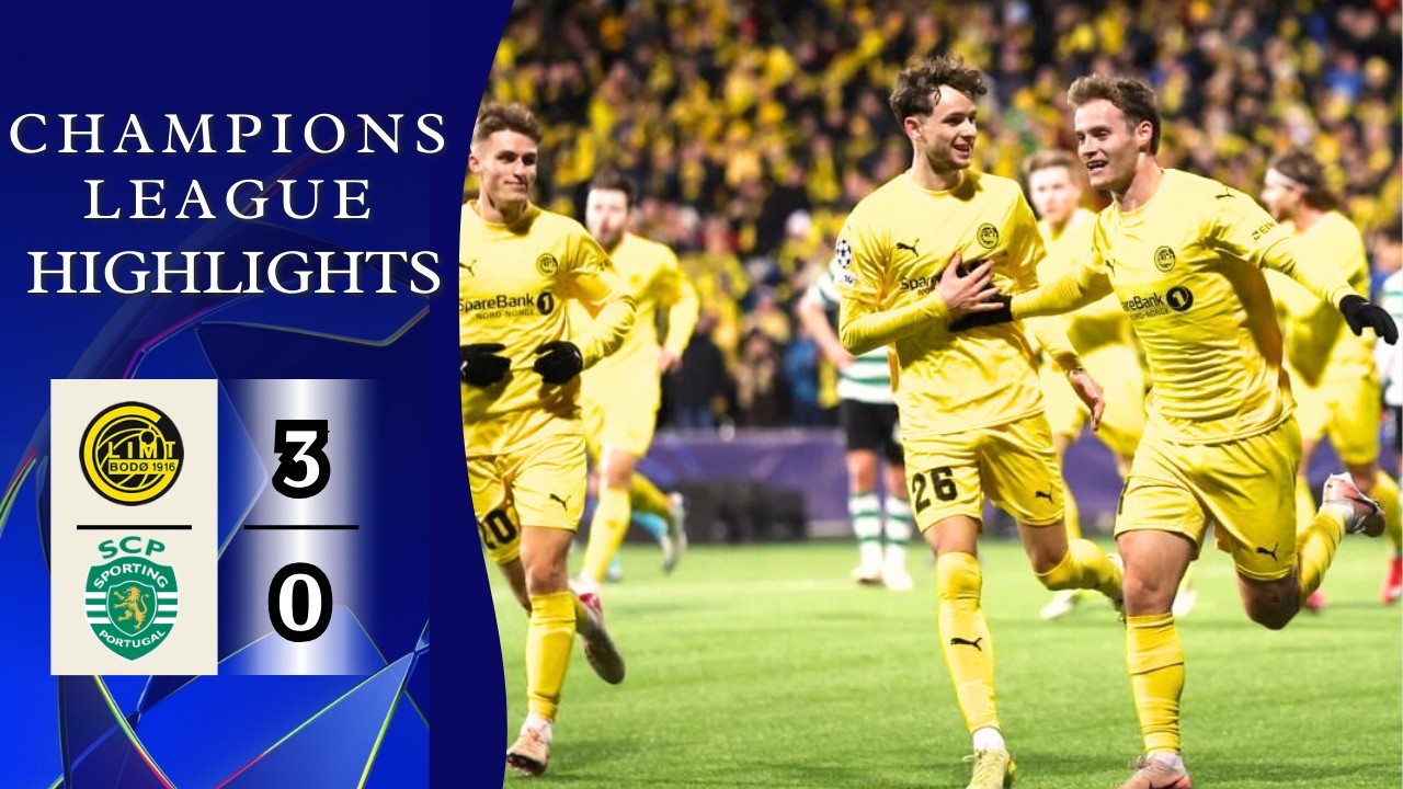 Бодо/Глимт - Спортинг Лиссабон | 3-0 | Основные моменты | Лига чемпионов 2025&ndash;26 | Бодо Глимт Спо...