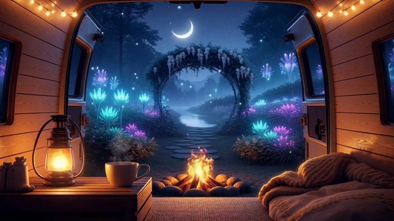 Enchanted Botanical Garden Van 🌿🌙 | Mystical Night Ambience for Sleep & Relaxation
