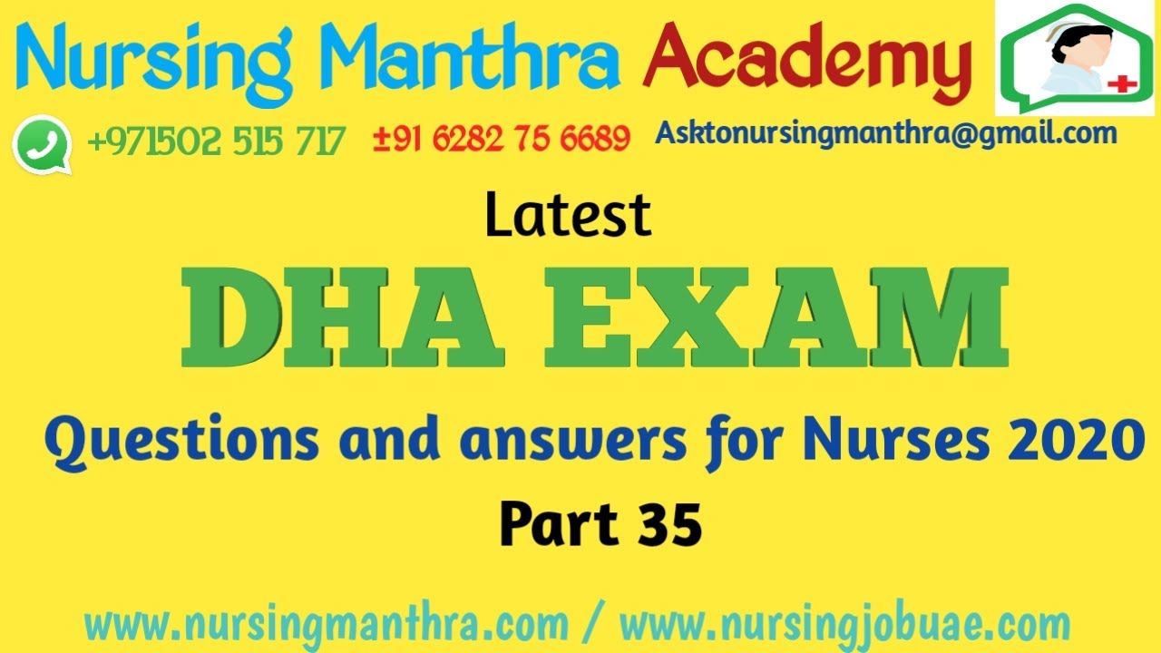DHA Exam Questions & Answers for Nurses 2020| Prometric exam questions 2020| nursing exam