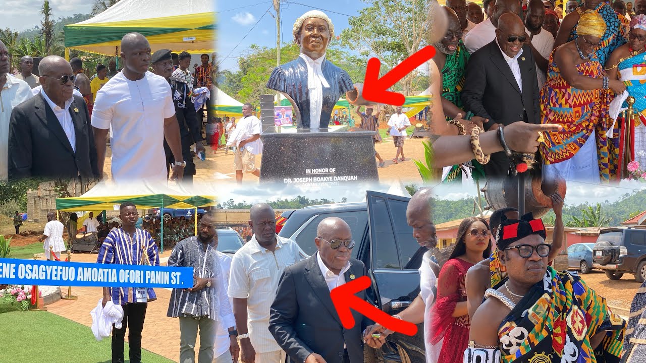 🔥 Historic Moment! Fmr Prez Nana Addo & Okyehene Commission J.B. Danquah Statue at Kyebi 🇬🇭
