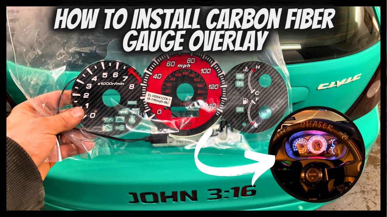 HOW TO INSTALL CARBON FIBER GAUGE OVERLAY. #EP3 #CIVIC #DIY