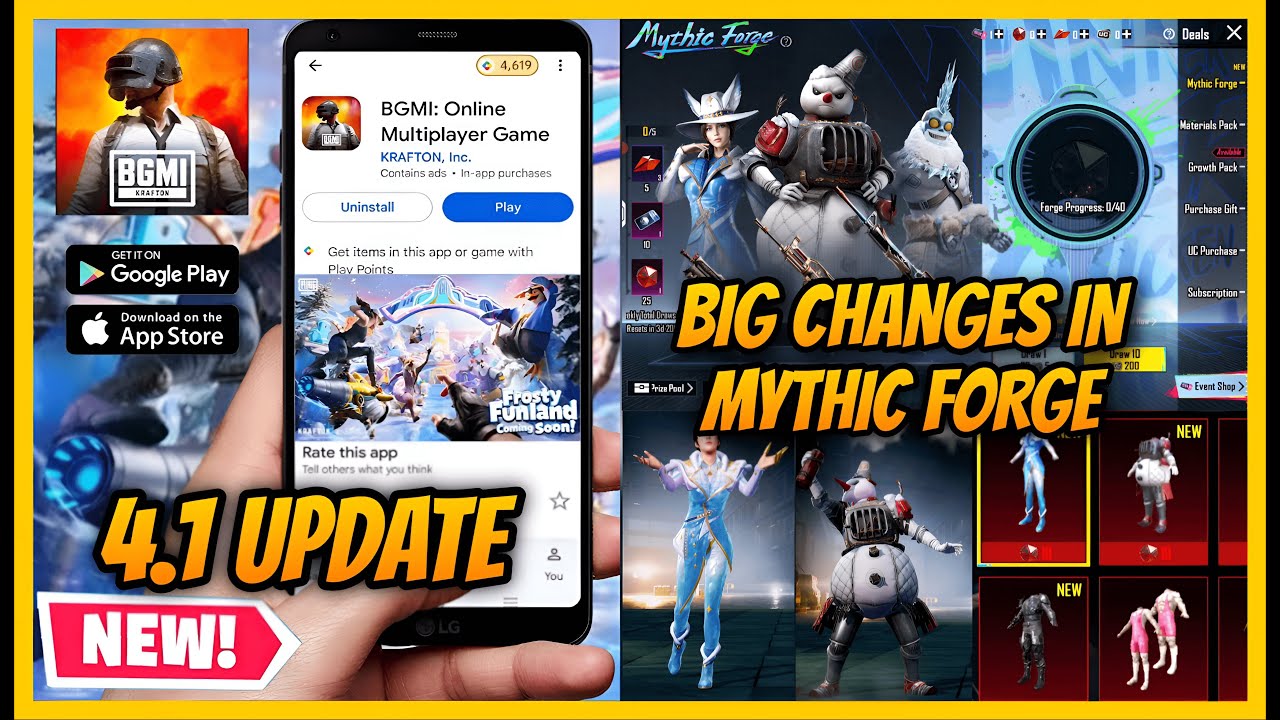 🔥NEXT MYTHIC FORGE IN BGMI 4.1 UPDATE , NEW TRIAL IN WINTER MODE AND RELEASE DATE