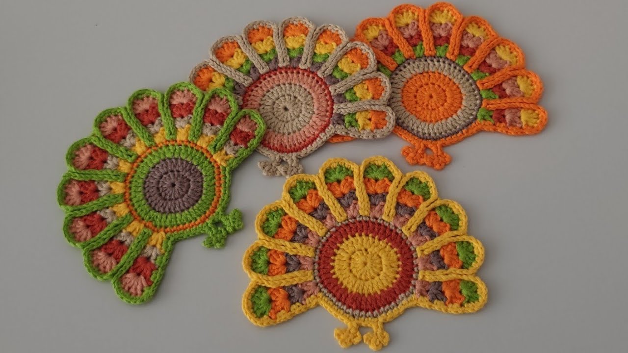KolayTığ İşi Hindi Bardak Altlığı Örgü Modelleri ve yapılışları - Super Easy Crochet Turkey Coaster