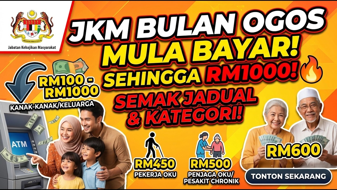 [TERKINI] RM100 Hingga RM1,000! Pembayaran Bantuan JKM Ogos 2026 Mula Dikreditkan.  @BantuanMY​