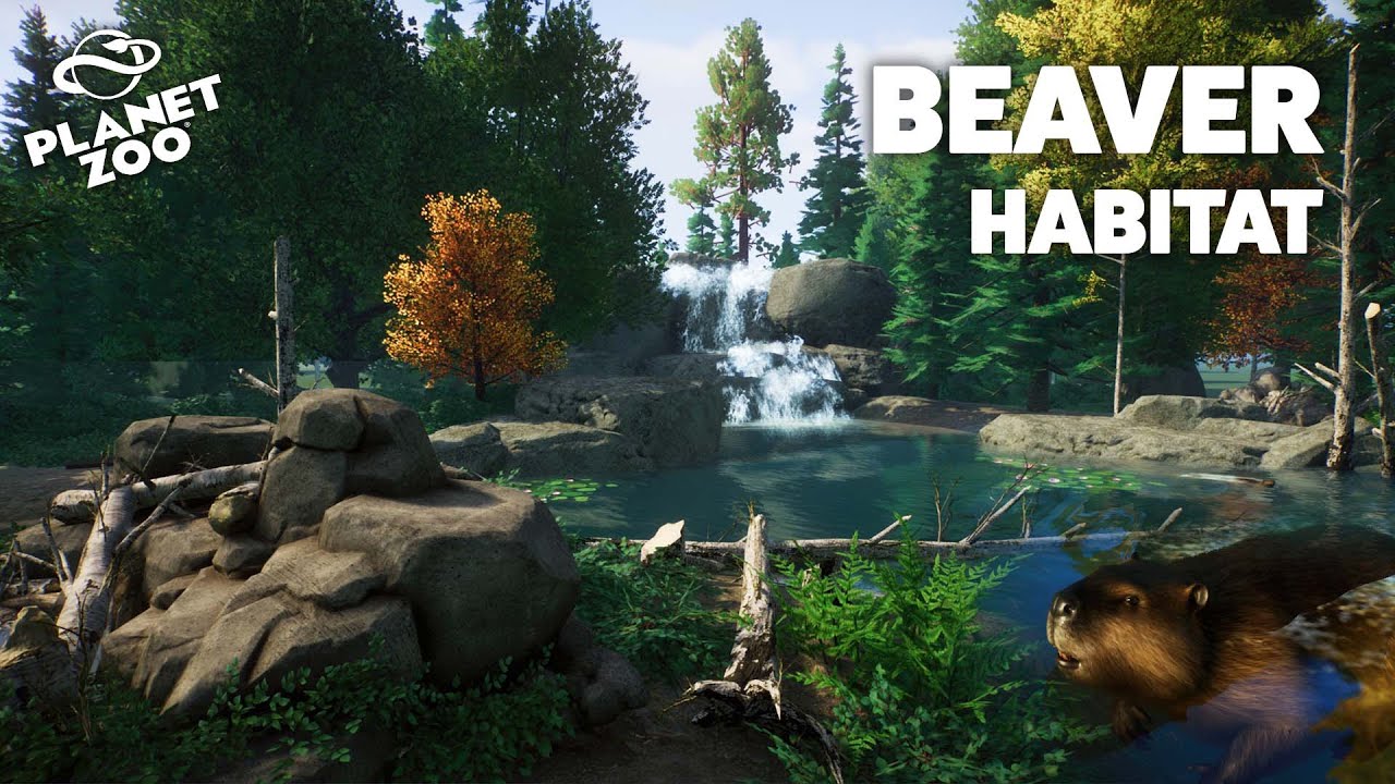 Planet Zoo: North America Pack | Beaver Habitat with Waterfall