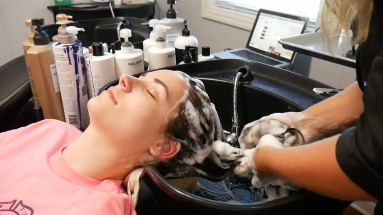 ASMR Hairwashing/Shampooing, Haircutting, Combing, & Blowdrying!