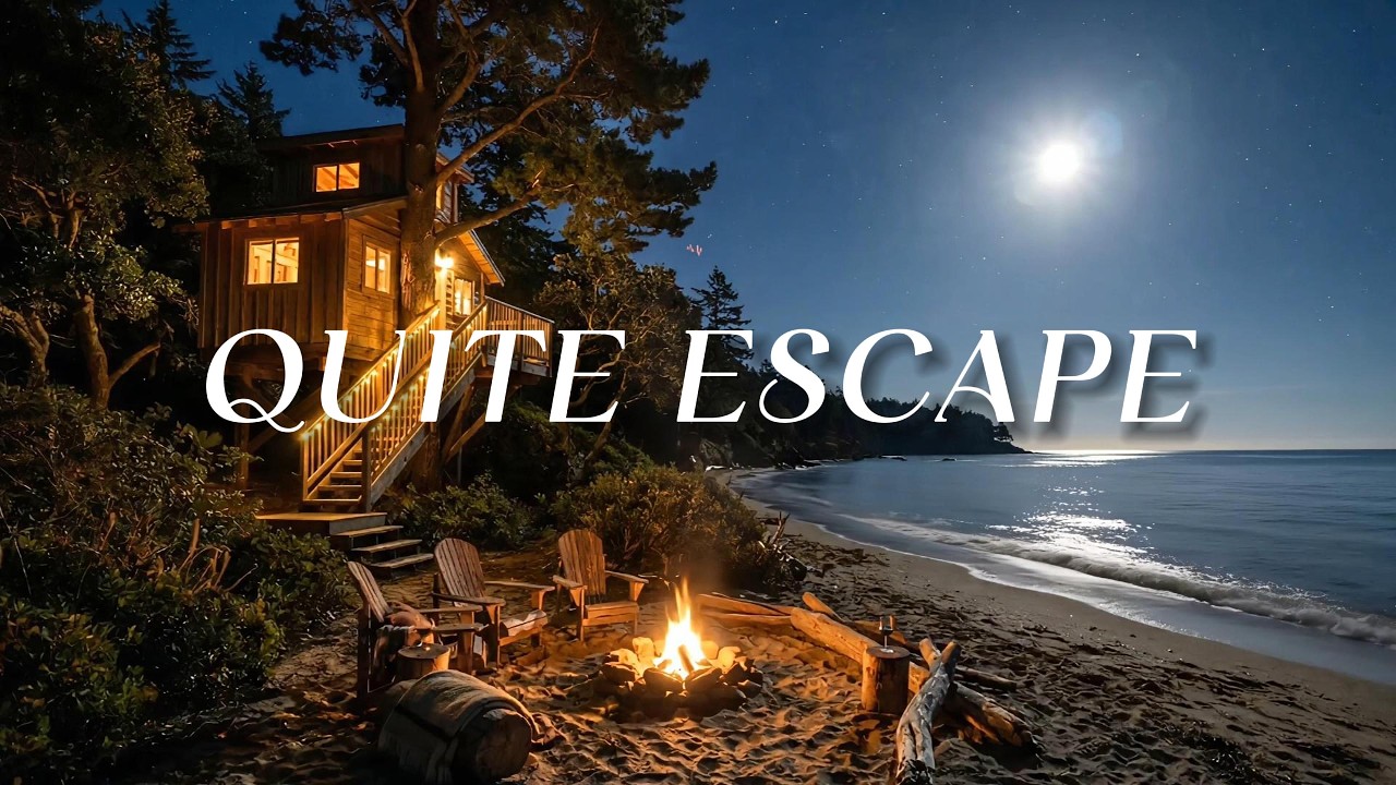 Quiet Escape 🌙 Peaceful Night Ocean Ambience for Relaxation, Focus and Calm Mind