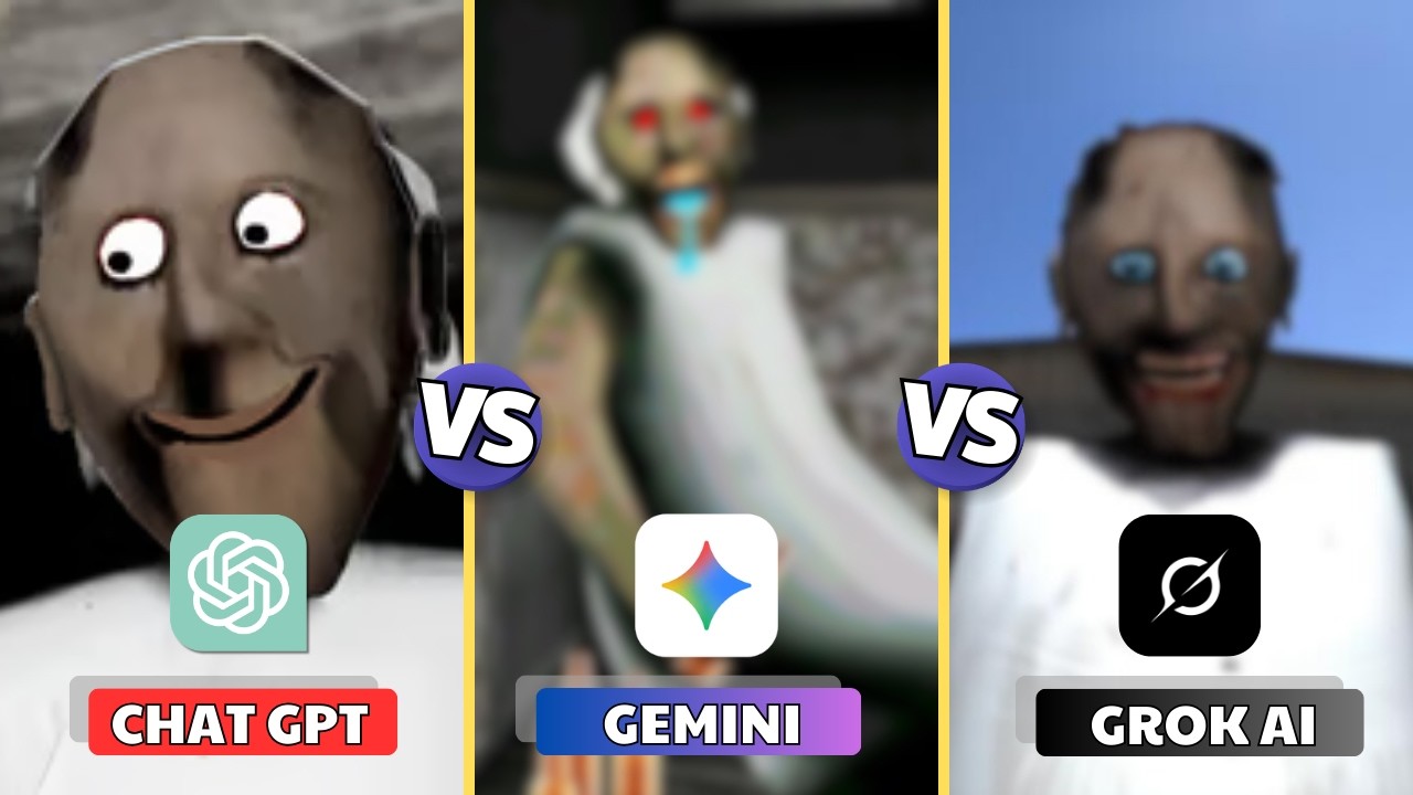 3 AI Trying to Make a Granny Game 😱 (ChatGPT vs Gemini vs Grok AI) #chatgpt #ai