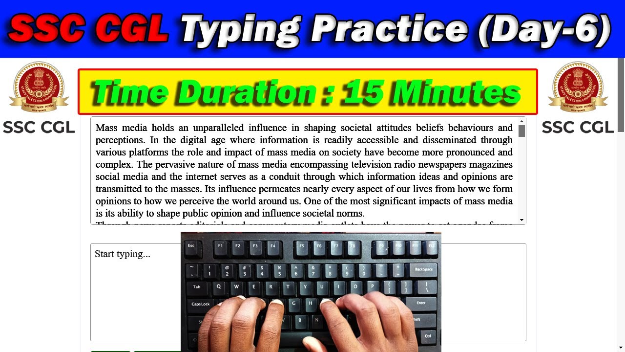 SSC CGL Typing Practice Day-6 |35 WPM Typing Speed with 89.95% Accuracy #typing #raushantypingmaster