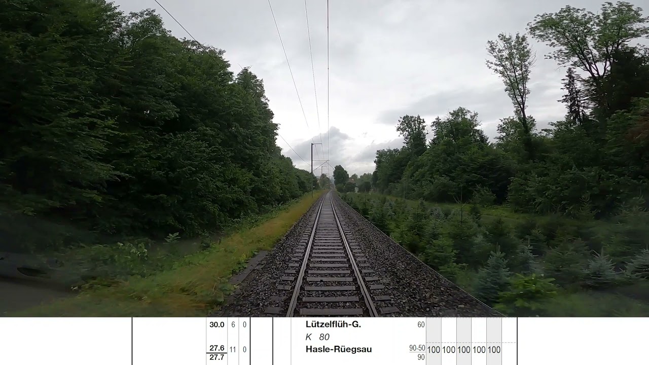 Cab ride Sumiswald-Grünen to Burgdorf - Führerstandsmitfahrt Sumiswald-Grünen nach Burgdorf