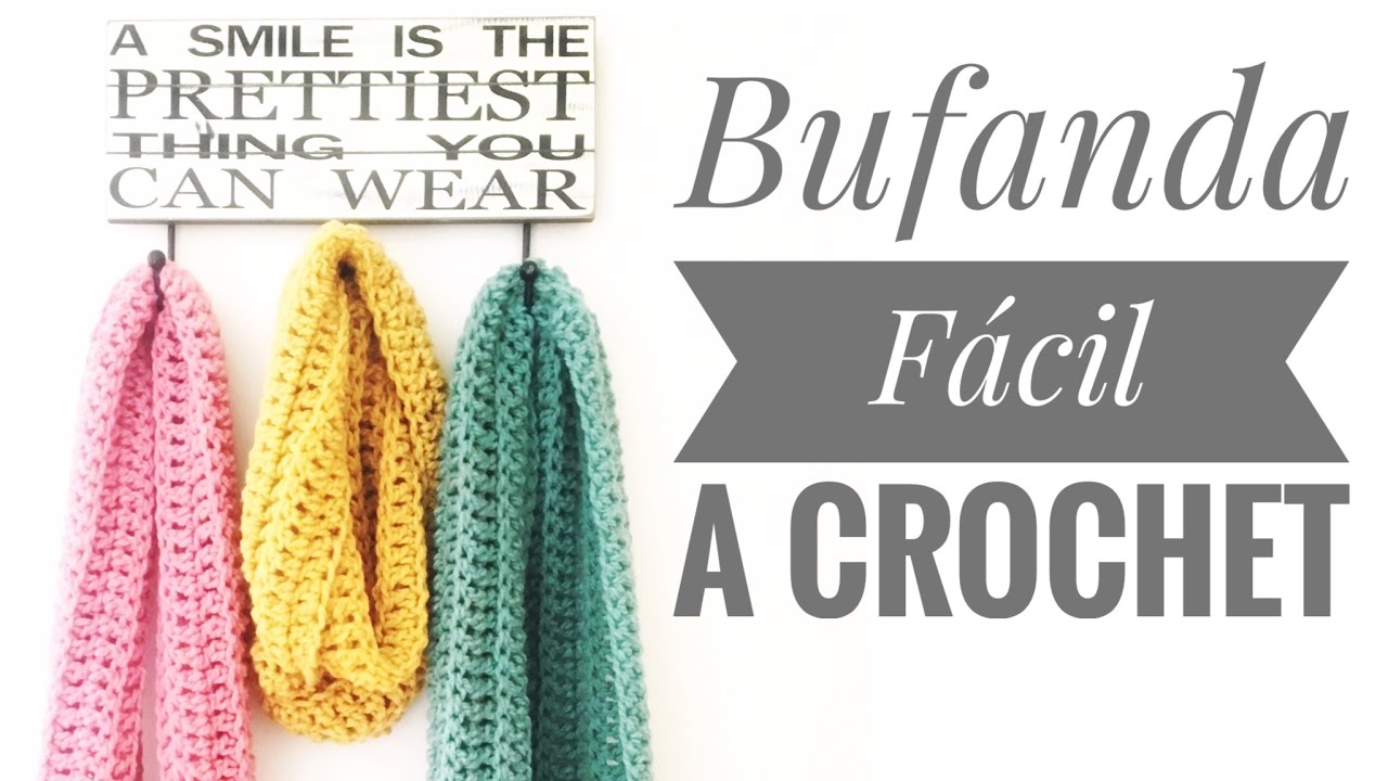 Bufanda Facil a Crochet - Easy Crochet Scarf (English Subtitles)