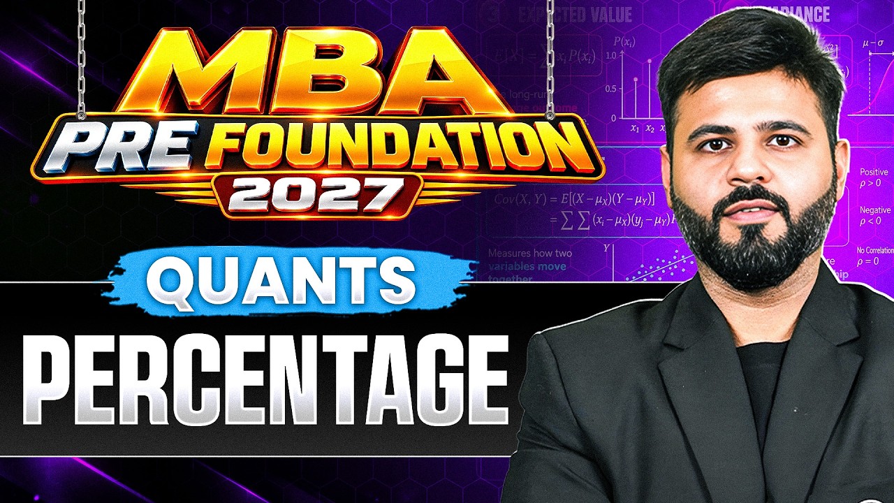 CAT 2027 Quants | Percentage from Basics | MBA Pre-Foundation | Complete Concept & Practice