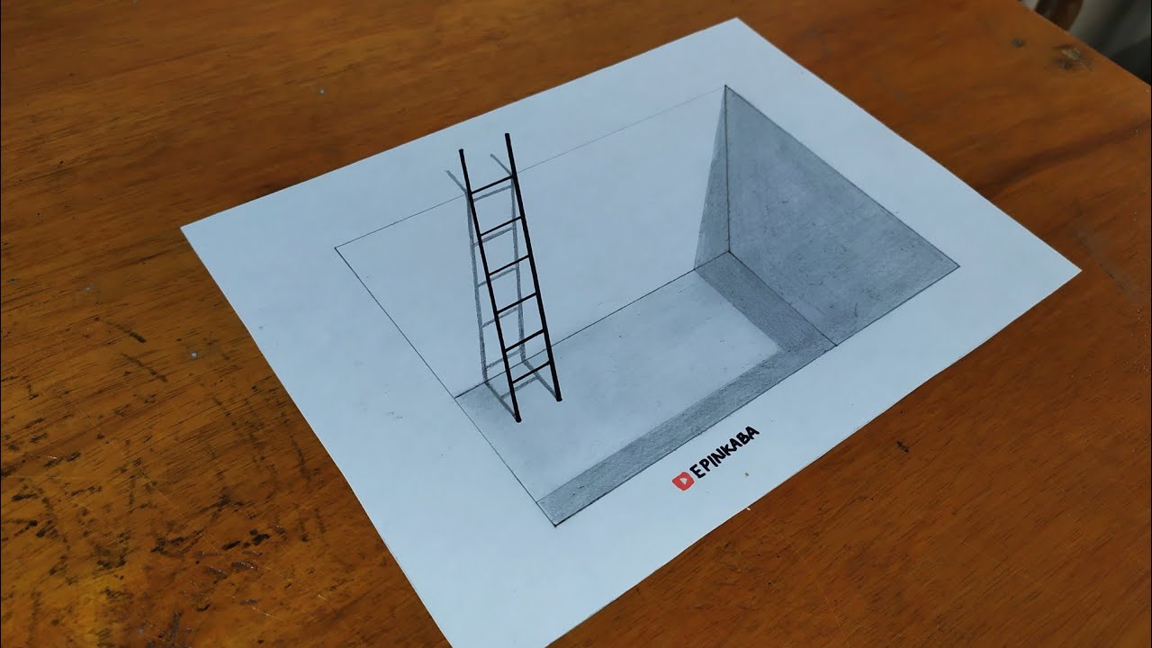 Cara membuat gambar 3D di kertas dengan pensil | Belajar menggambar