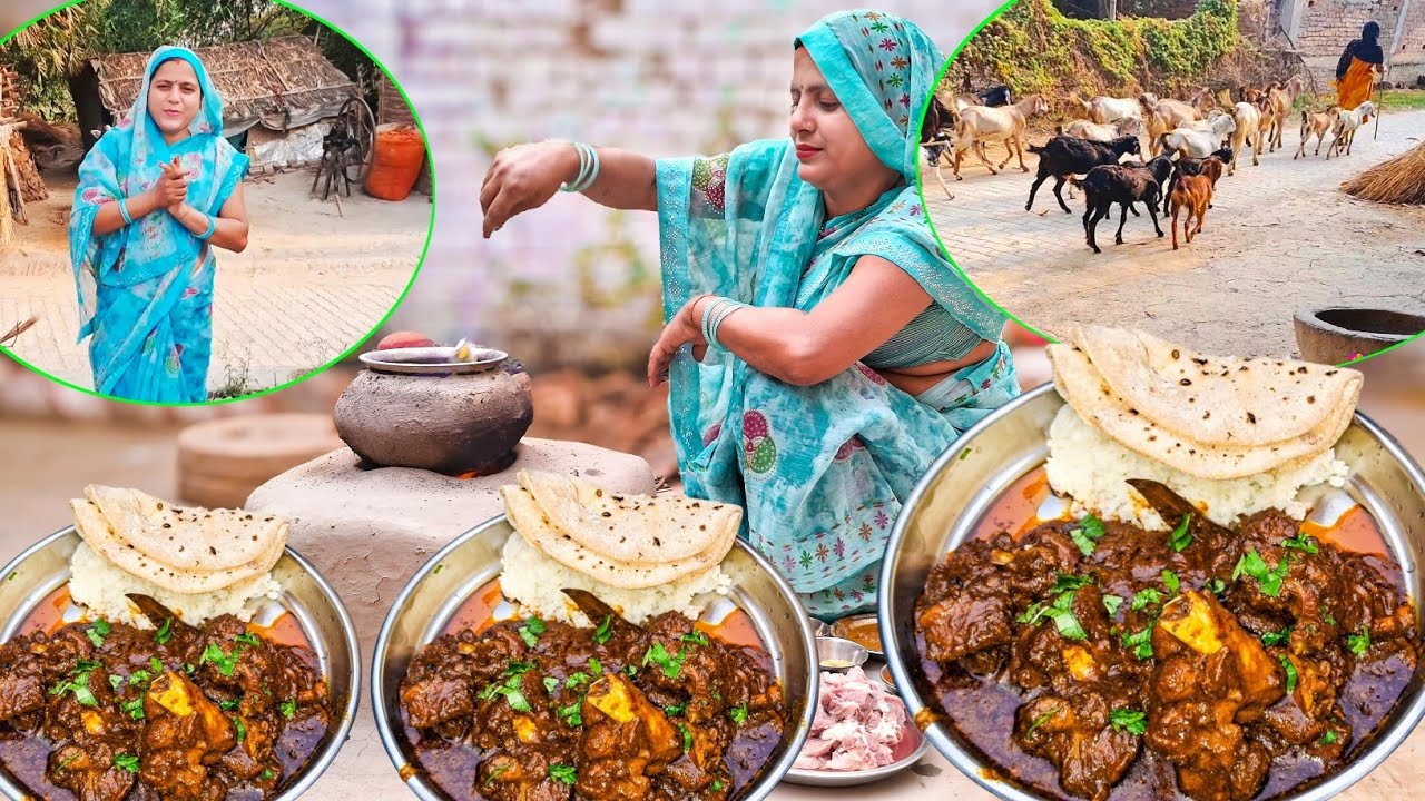 Desi Mutton Curry on Chulha | Village Style Cooking | Traditional Indian Recipe | Mutton Masala