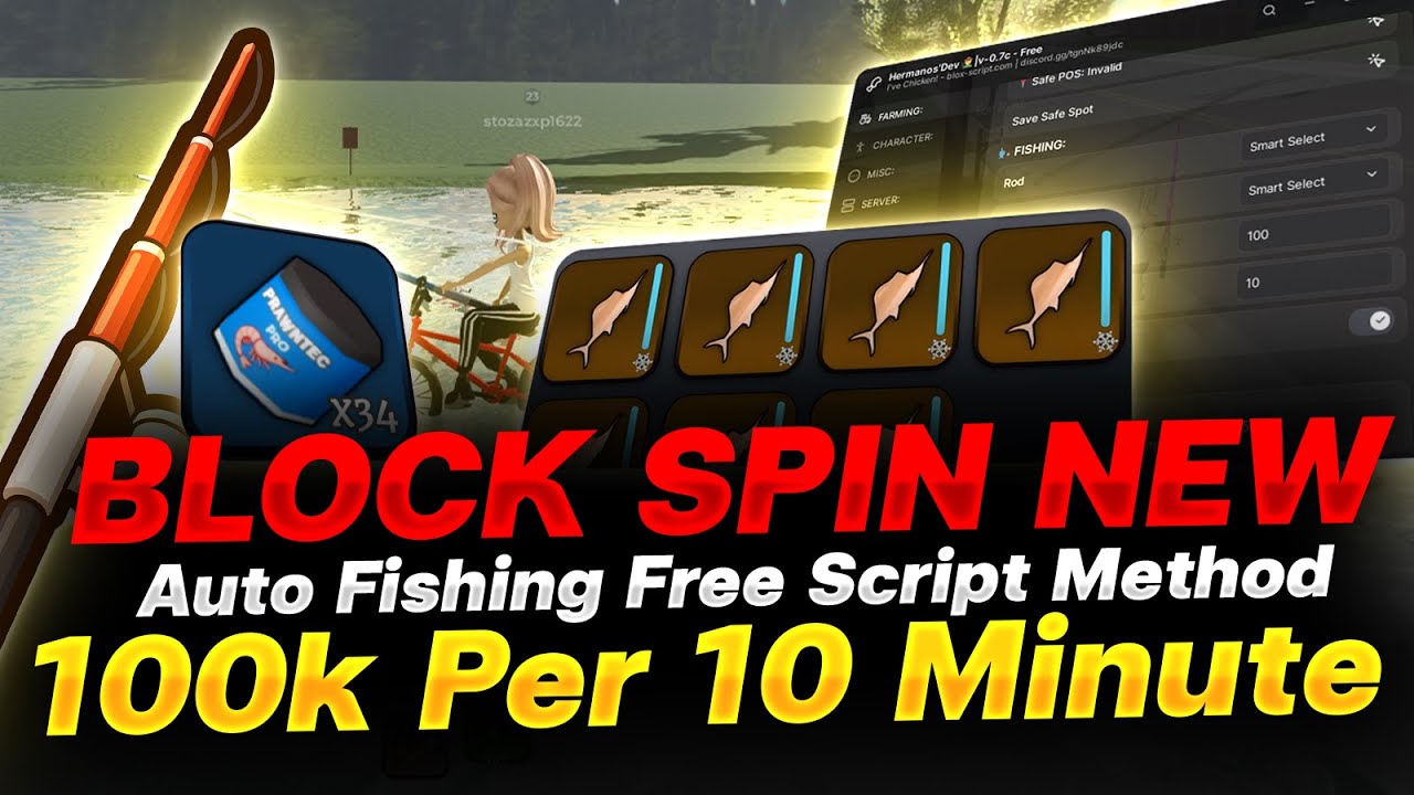 Block Spin Free Fishing Farming Script OP 🐟 