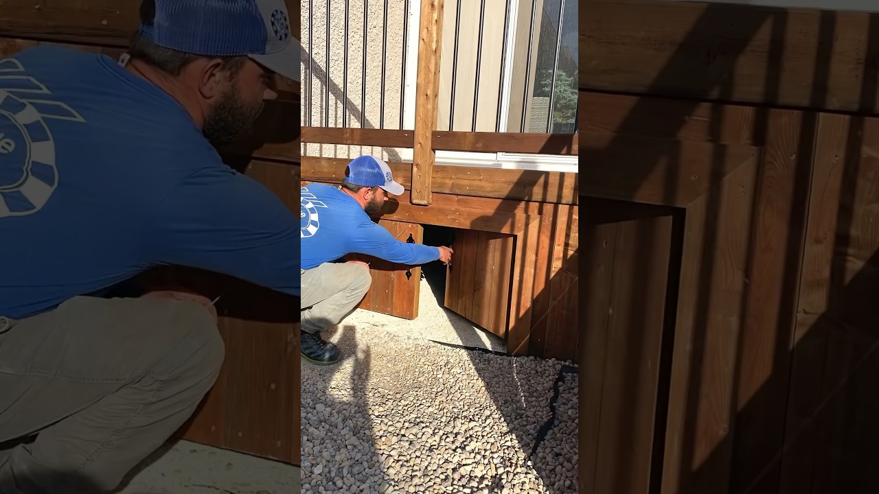 How we build an access hatch on a treated wood deck project #homeimprovement #diy #build