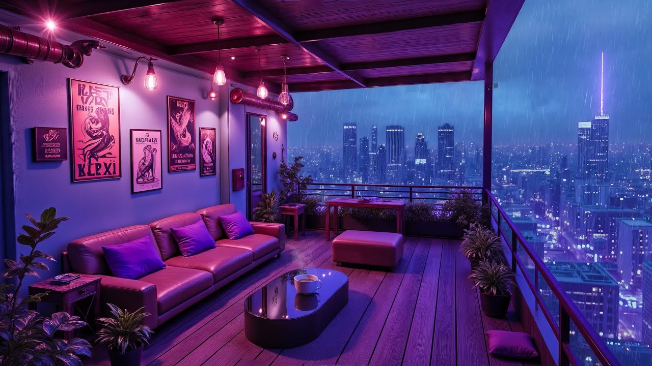 Rainy Lofi Balcony 🌂 Chill Music Lofi Rain Hip Hop Beats 🔥 Lofi Rain Playlist