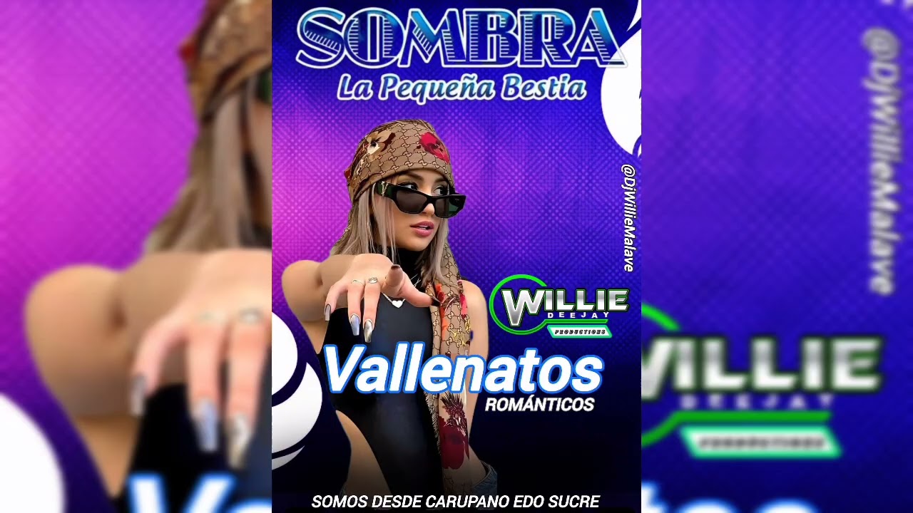 VALLENATOS ROMÁNTICOS SOMBRA LA PEQUEÑA BESTIA DJ WILLIE MALAVE 