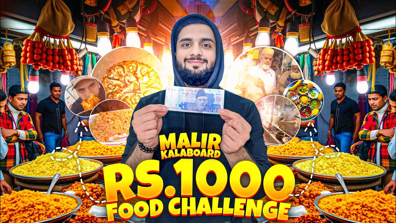 1000rs Street Food Challenge in Malir Kalaboard Food Street