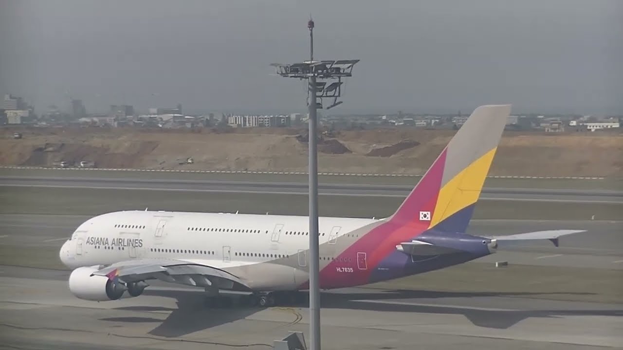 韓亞航空 Asiana Airlines A380-841(HL7635) OZ-712 桃園(TPE)→仁川(ICN) takeoff