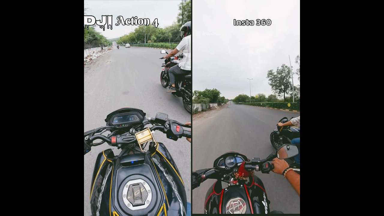 New dji action 4 vs insta 360 camera test  short video #djiaction4 #insta360x3 #dailyvlog