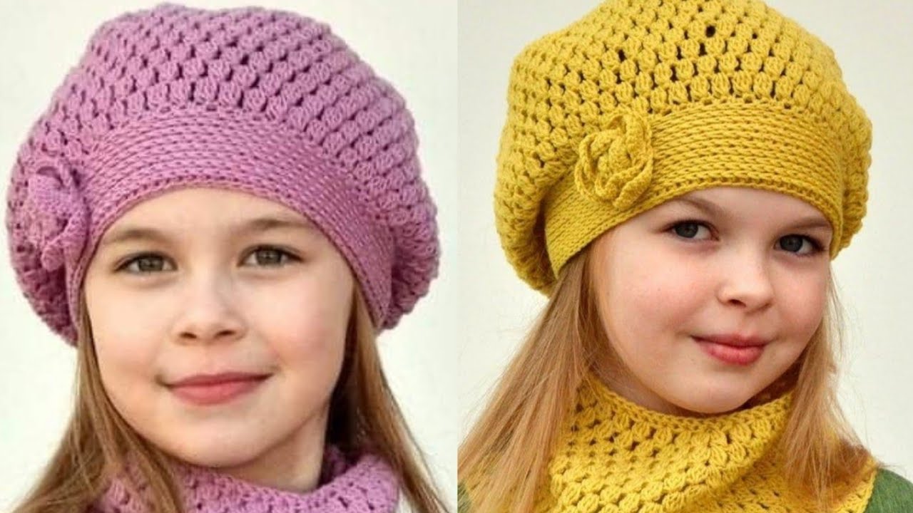 #كروشيه طاقية(بيريه) بغرزة الكلاستر وشرح لكافة المقاسات Crichet Beret hat with claster stitch