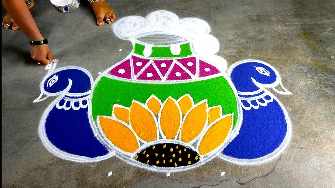 Pongal2023 paanai kolam|sankranti chukala muggulu|kundalu muggulu| Thai1kolam|Super Amazing rangoli