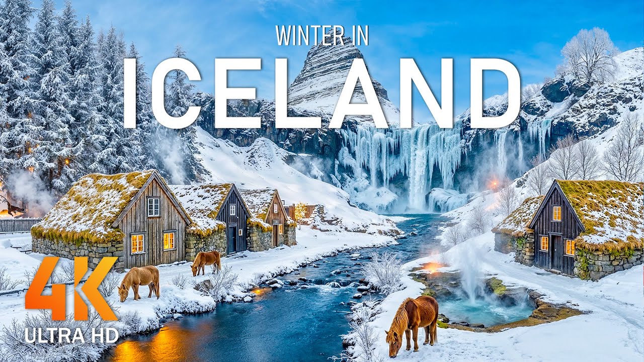 Iceland 4K UHD  Frozen Worlds of Ice & Fire – Glaciers, Waterfalls & Rugged Volcanoes