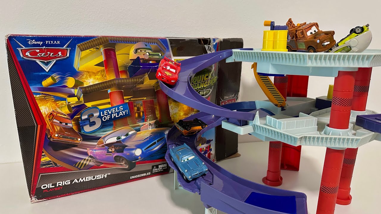 2012 Oil Rig Ambush Playset Unboxing & Review &mdash; Cars 2 Quick Changers Spy Set