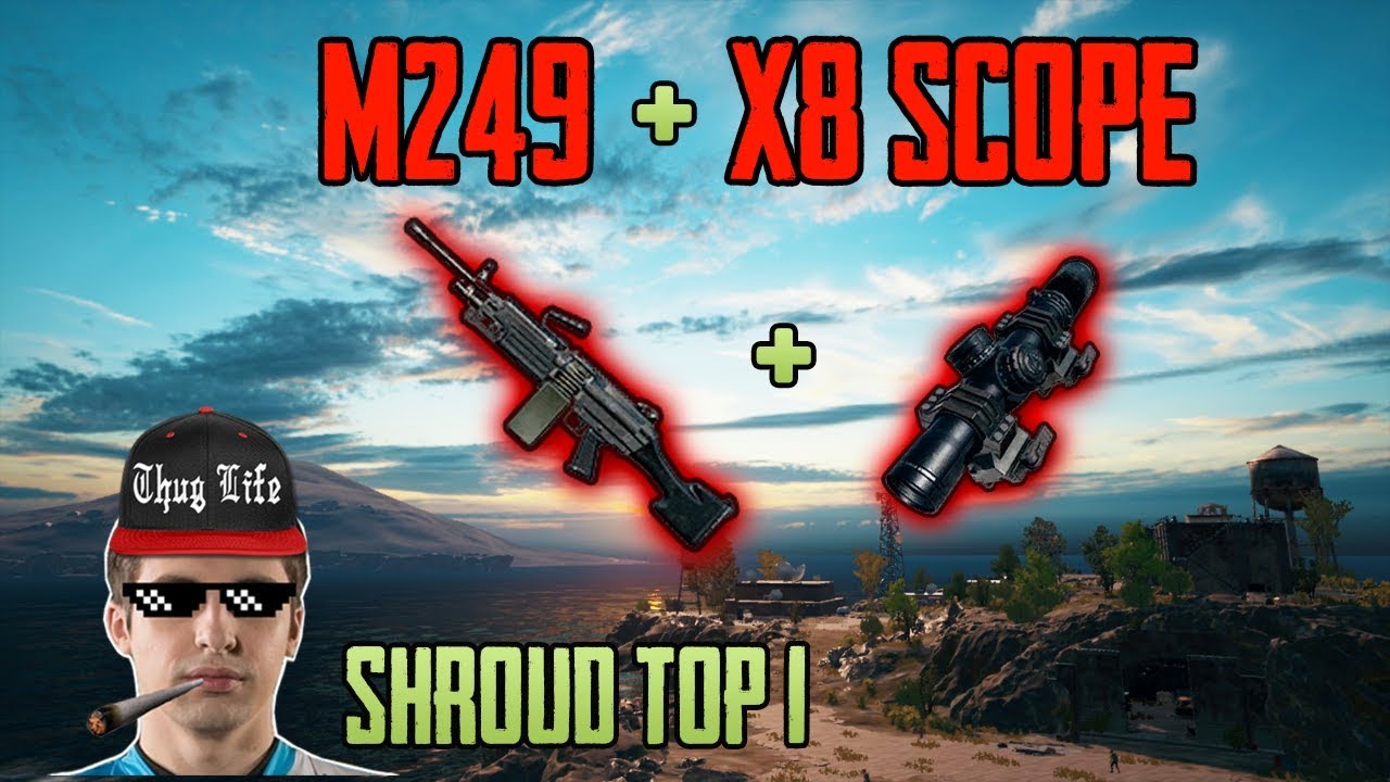 AMAZING M249 + x8 SCOPE - Shroud win solo game FPP [NA] - PUBG HIGHLIGHTS TOP 1 #41