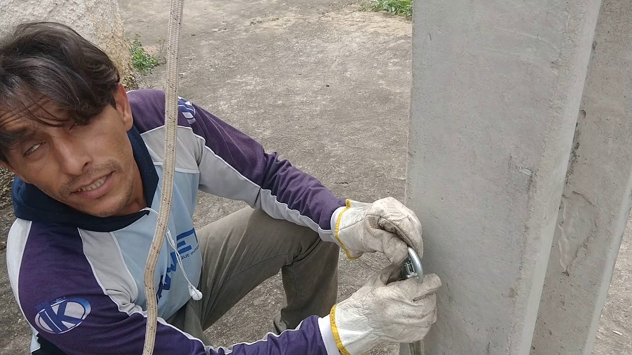 Ancoragem da escada com linha de vida