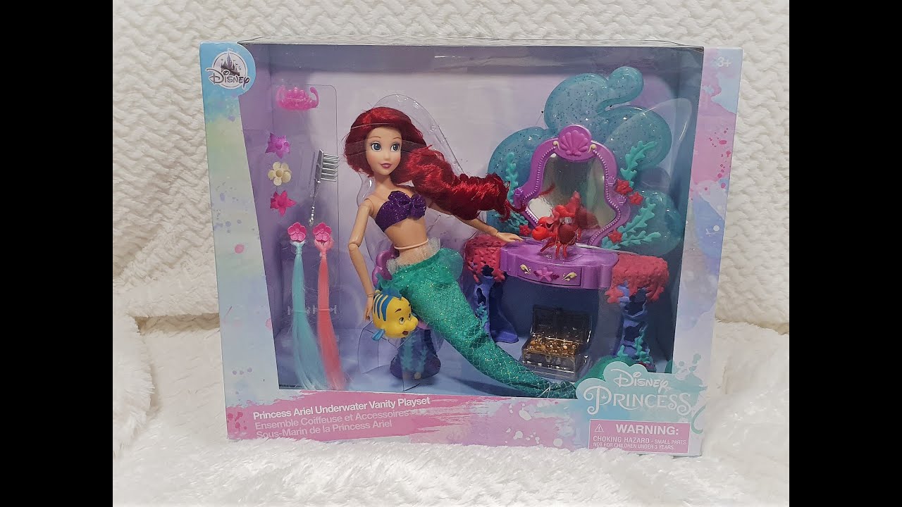 ✨💖🌊Gorgeous Little Mermaid Disney Store Ariel Doll Vanity Playset & friends 2021 Unboxing & Review✨💖