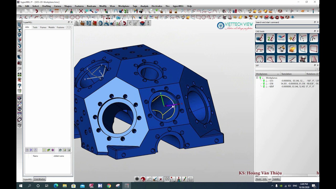 HYPER CAD S-10 Workplane View on workplane On face