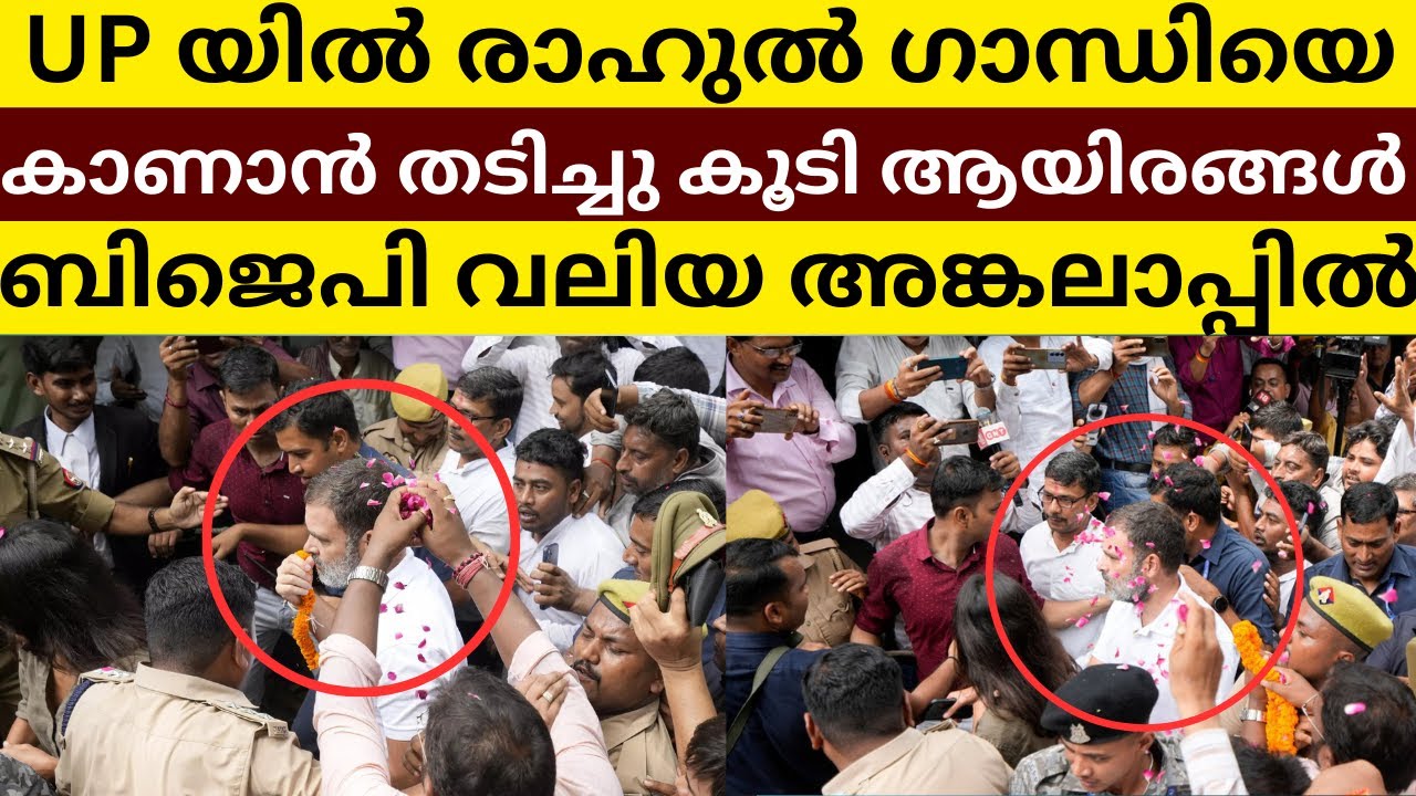 Huge Crowd Including Advocates Gathers as Rahul Gandhi Heads to Sultanpur Court