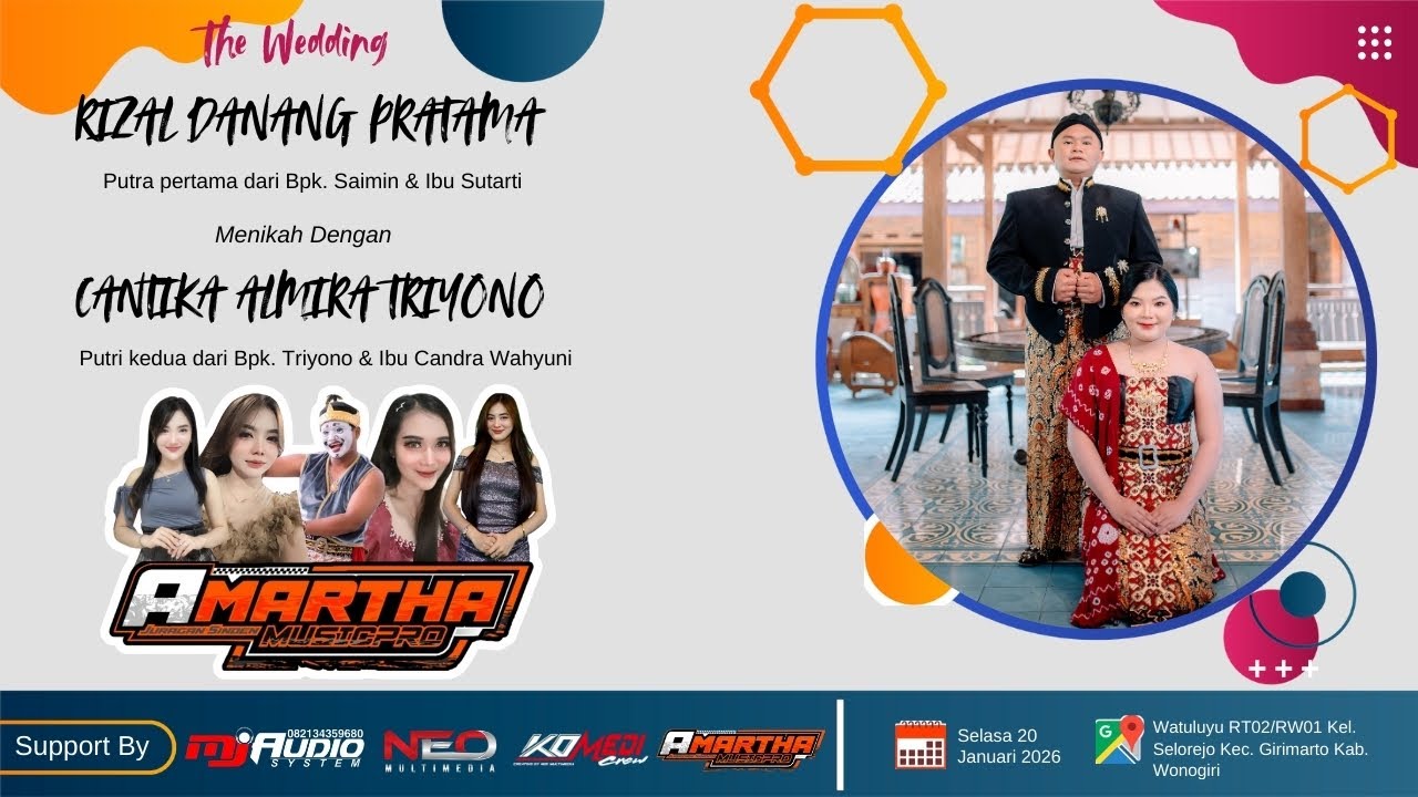 LIVE AMARTHA  MUSIC  || WEDDING RIZAL & CANTIKA  || MJ SOUND || NEO MEDIA || 20 JAN 2026